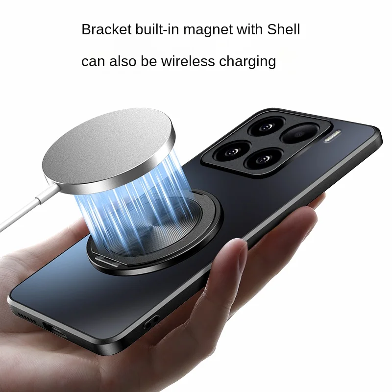 Hard Matte Magnetic Ring Protective Back Cover Case - Universal Design