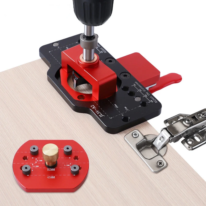 35mm Hinge Punching Locator Adjustable Hole Edge Distance Wardrobe Door Panel Hinge Drilling and Positioning Installation Tool