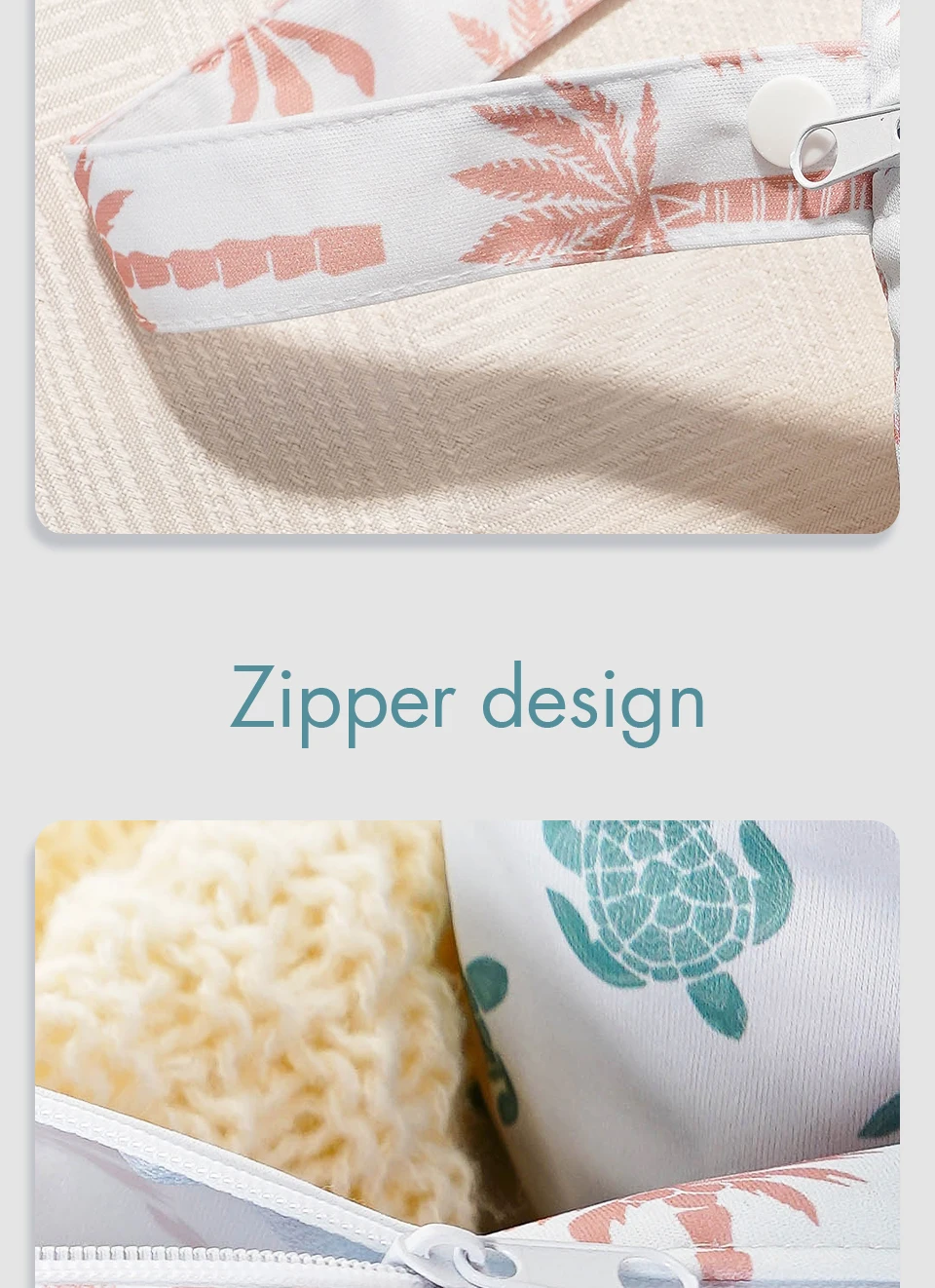 Elinfant 2-teiliges Baby-Nassbeutel-Set mit einem Reißverschluss für Babywindeln, Windeln, wasserdichte, wiederverwendbare Babytasche – Detail 6