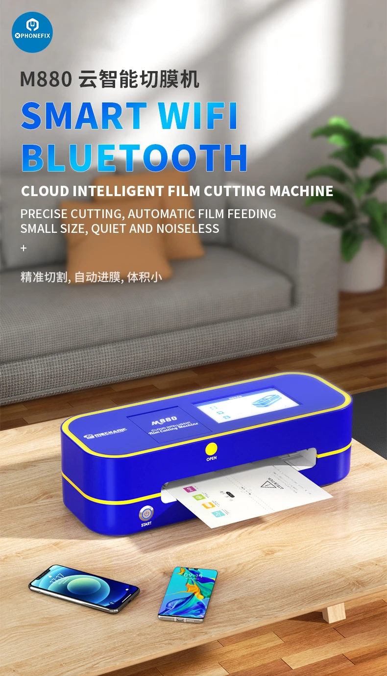 

MECHANIC M880 Unlock Intelligent Film Cutting Machine with Flexible Hydrogel Film HD /Anti-Blue UV Film Unlimited Cuts for Phone