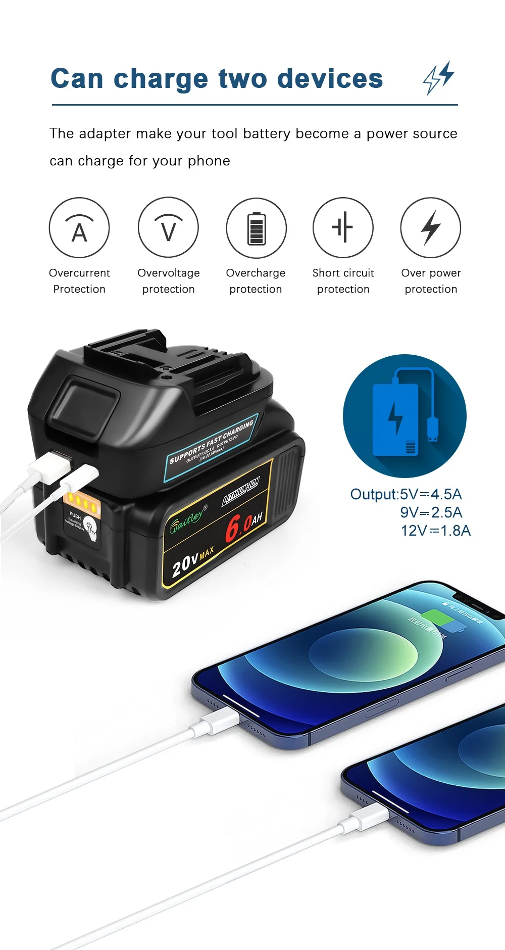 Battery Adapter for DEWALT or Milwaukee conversion to Makita Batteries MAKITA Po