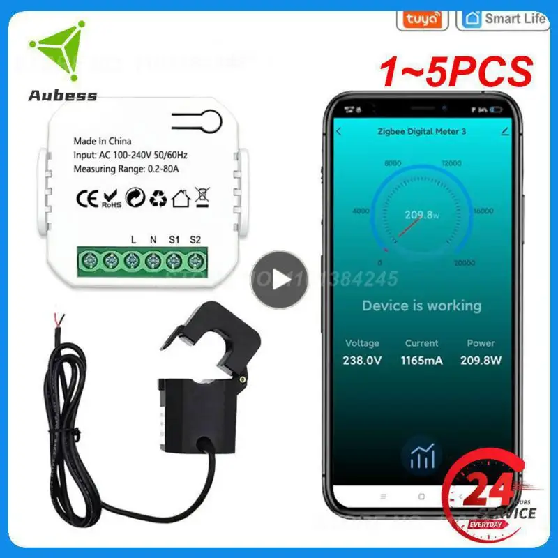 

Умная розетка Tuya с модулем переключения, 1 ~ 5 шт., измеритель энергии в кВтч, таймер 16 А, Поддержка перегрузки, поддержка Home Alexa