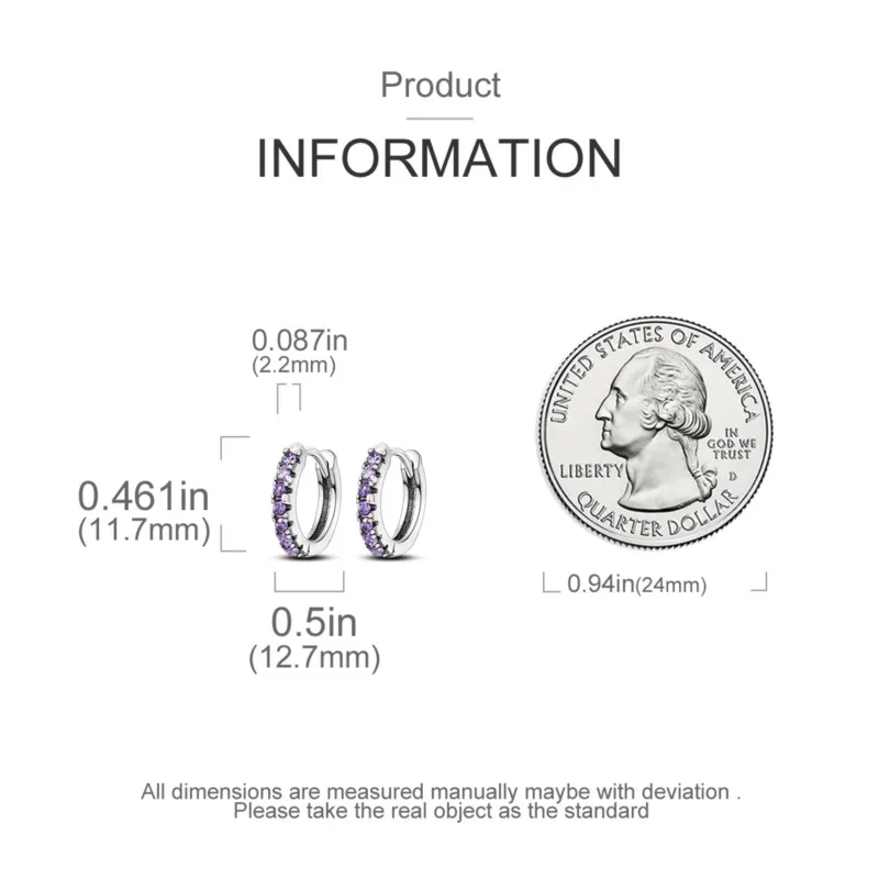 MISEFF Real 925 Sterling Silver Earring Gradual Change Green Blue Colored Zircon Hoop Earrings Engagement Wedding Jewelry Gifts