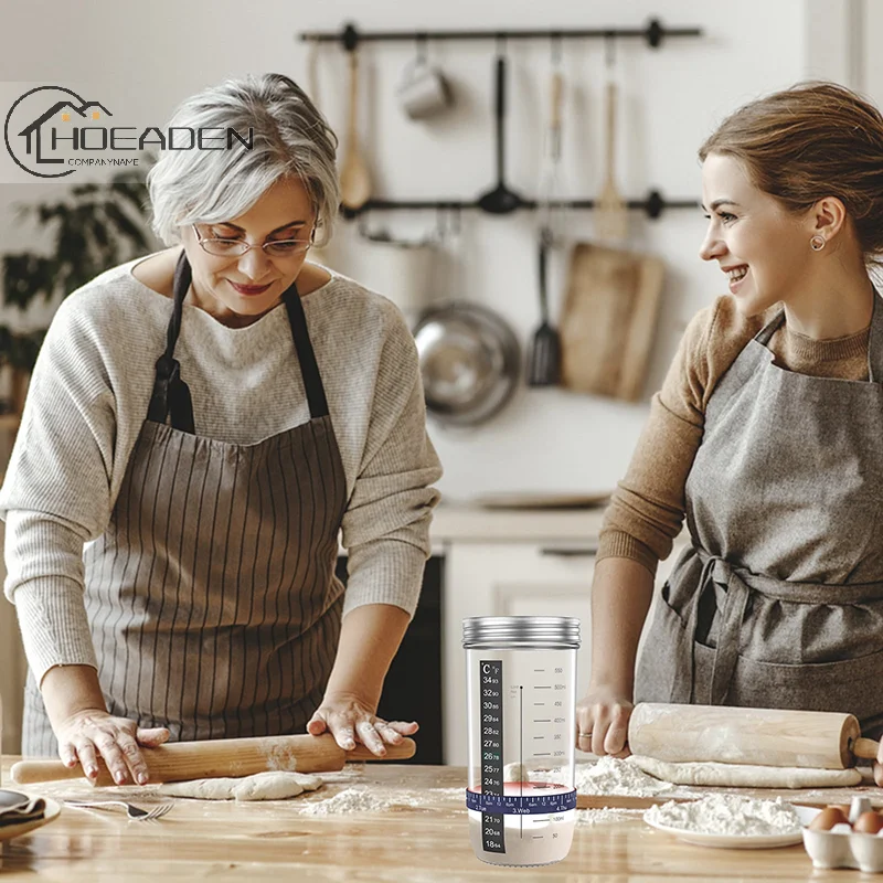 

Герметичная Стеклянная банка Емкость для ферментации блюдо для культивирования большая с силиконовой емкостью принадлежности для выпечки лопатка баночка градуированная ткань