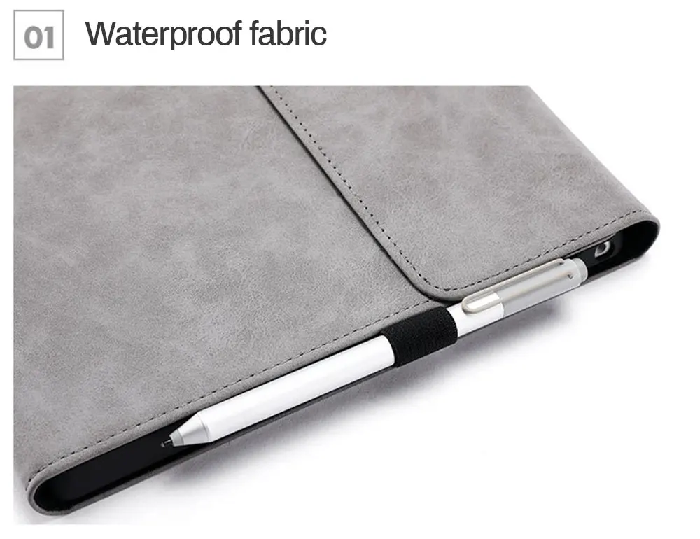 caso do teclado de polegadas para microsoft surface pro mais pro couro do plutônio carteira de negócios capa funda com caneta hoder
