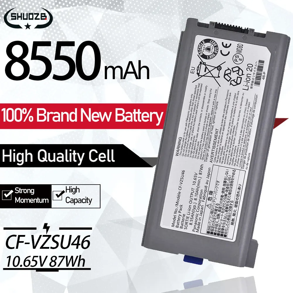 Cf-Vzsu46 Batteria Per Panasonic Toughbook Cf-Cf-30 Cf-31 Cf-53 Cf-Cf-Vzsu46S Cf-Vzsu46R Cf-Vzsu72U Vzsu46Au Vzsu46U 10.65V 8550Mah