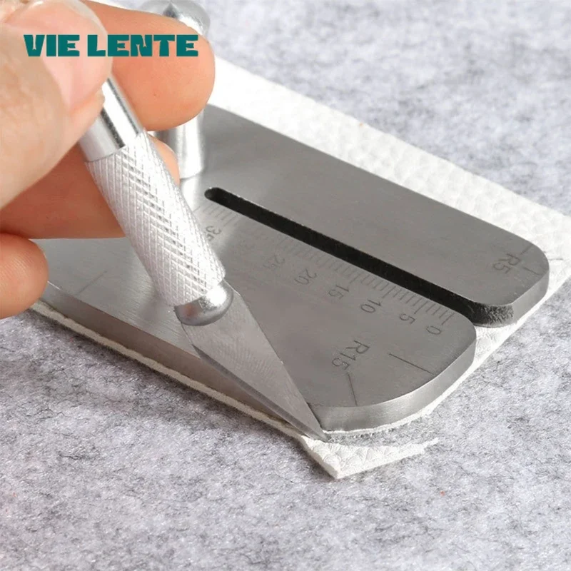 DIY Leather Pulling Board Practical Cutting Ruler Tool Stainless Steel Manual Leather Cut Auxiliary Accessories Auxiliary Tools