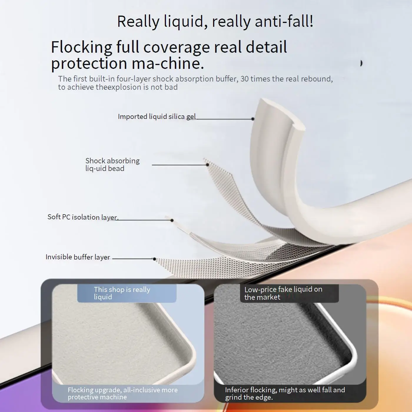 Premium Liquid Silicone Shockproof Soft Phone Case - Fashion Minimalist Skin-Friendly Protective Back Cover
