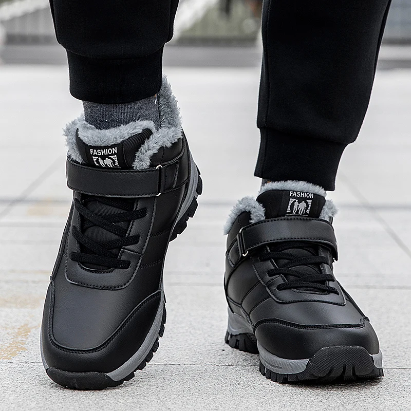 Super Warm Men boots Winter Snow Boots Waterproof Leather Sneakers Women Boots Outdoor Hiking ankle Work Shoes