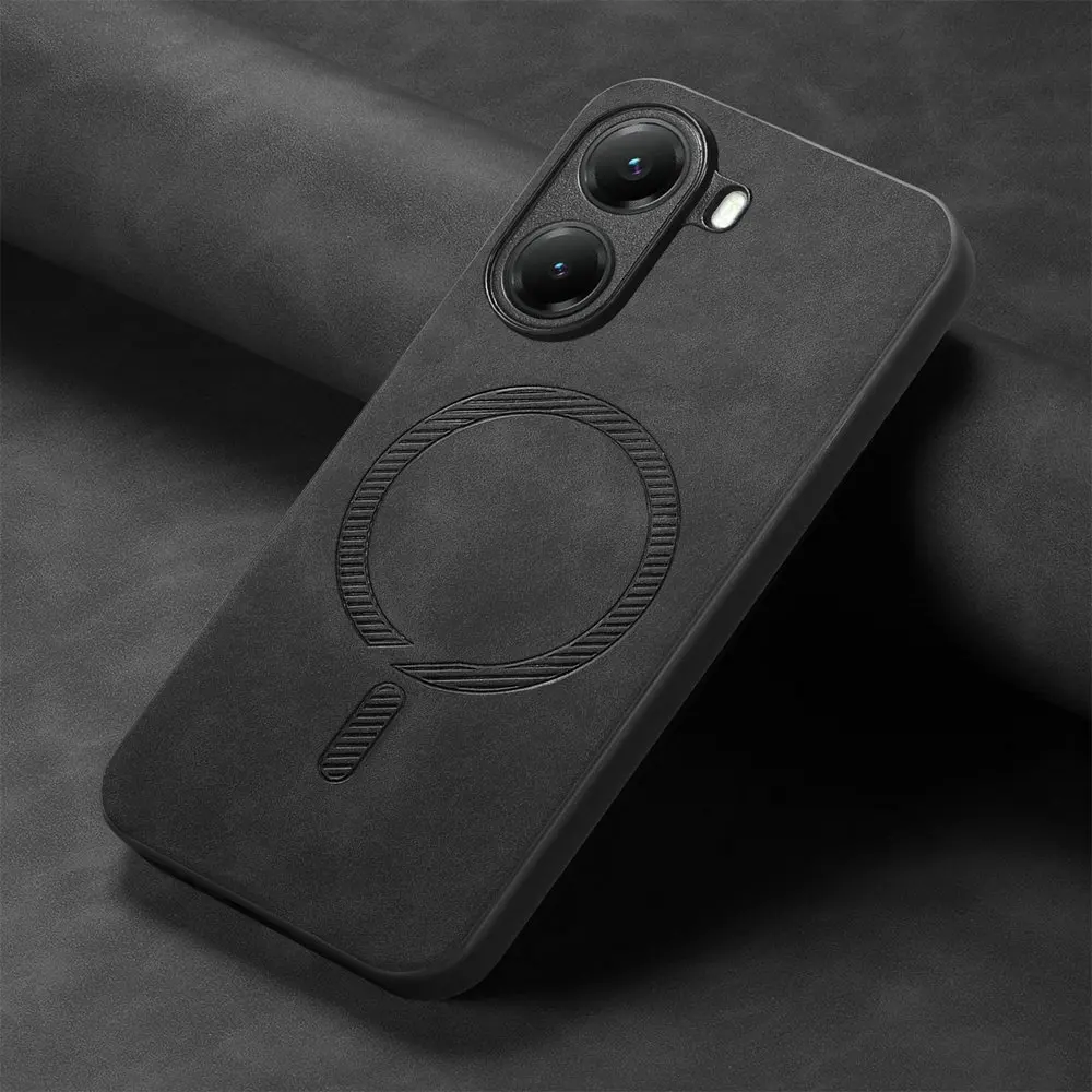 Luxury Leather Back Cover with Wireless Charging Compatibility