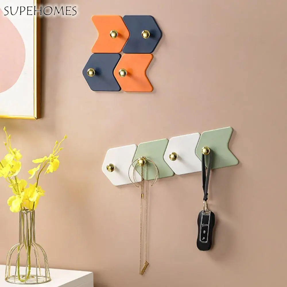 

Arrow Shap Key Bag Holder Durable Strong Load-Bearing Wall Mounted Door Hook Punch Free Traceless Storage Hooks School