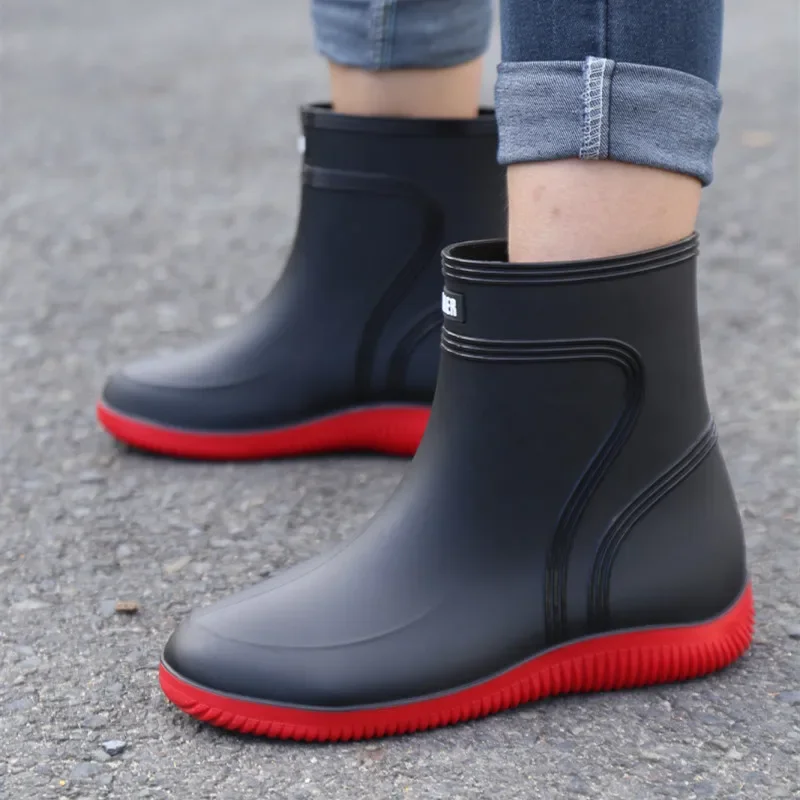 CHUUMEE Men's Waterproof Rain Boots - Short Tube Non-Slip Rubber Shoes For Kitchen, Fishing, Gardening