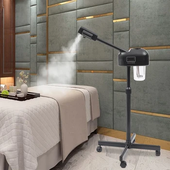 Facial Steamer for Esthetician Deep Cleaning Face Steamer for Facial with Hot Mist, Rolling Wheels & 360° Rotatable Spa 1