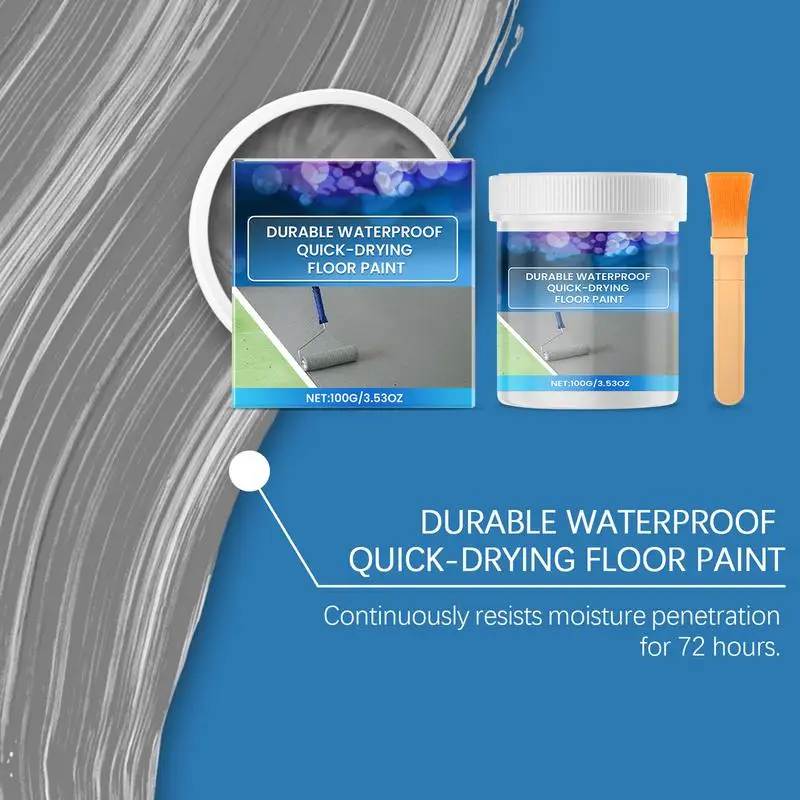 Floor Coating Paint Quick-Dry Exterior Floor Coating Paint Waterproof Resurface Kit With Brush Refinishing Tool Water-Based