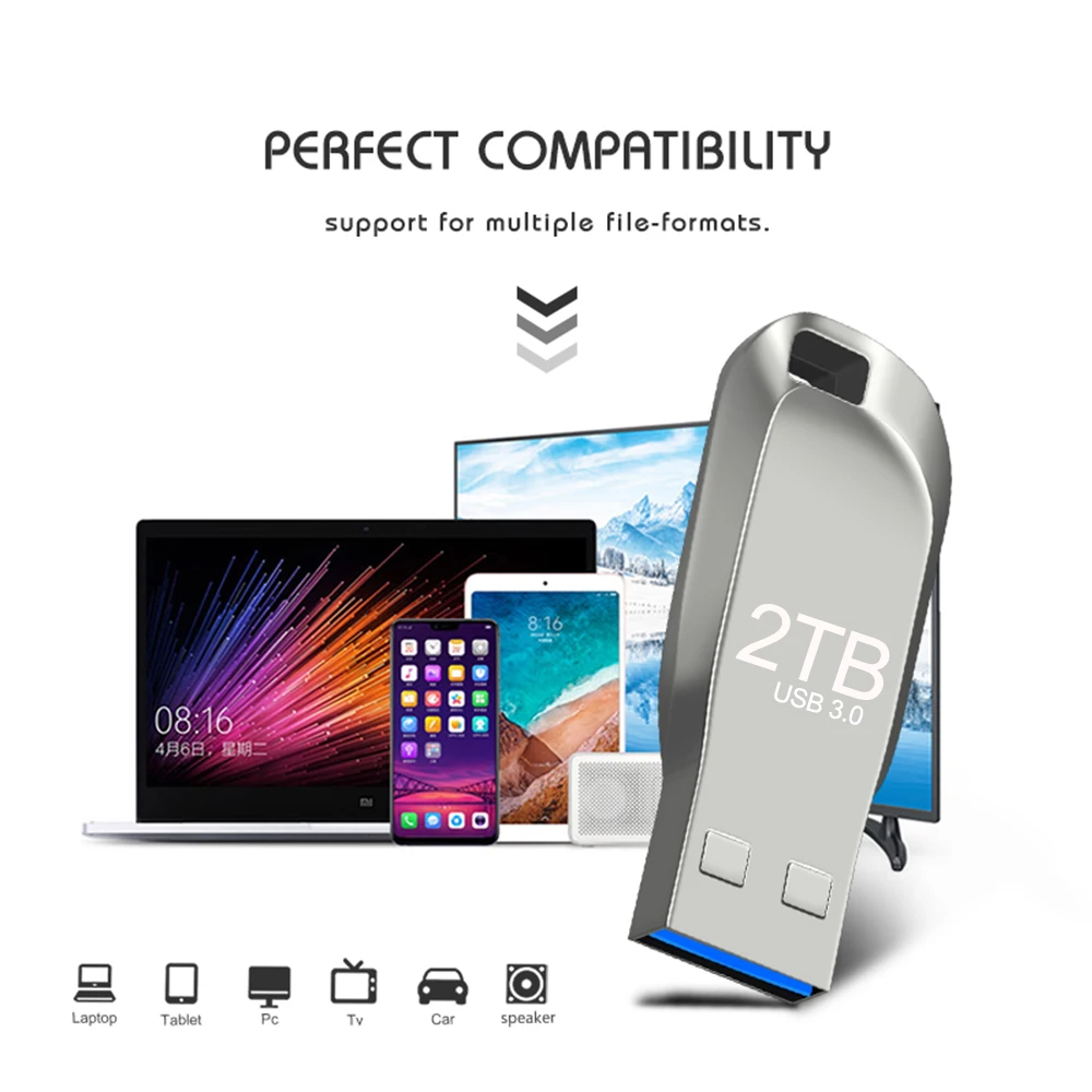 thumbnail image 4 of Memoria USB 3.0 de metal, memoria USB de 2 TB, unidad flash USB de 1 TB, memoria USB de alta velocidad, unidad USB, regalo gratuito, envío, 4 of 5