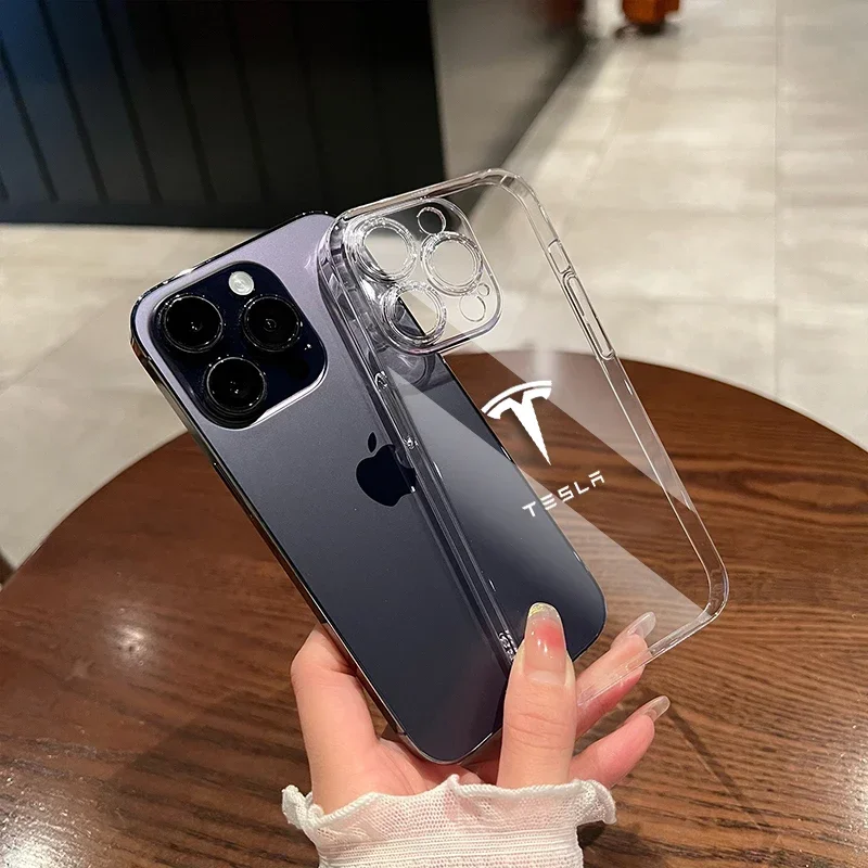 For Tesla model 3 model X Y style Roadster Fashion Clear Cover Phone Case For iPhone 13 Pro 13 Mini 11 12 Max Xr X Xs 7 8 Plus 2