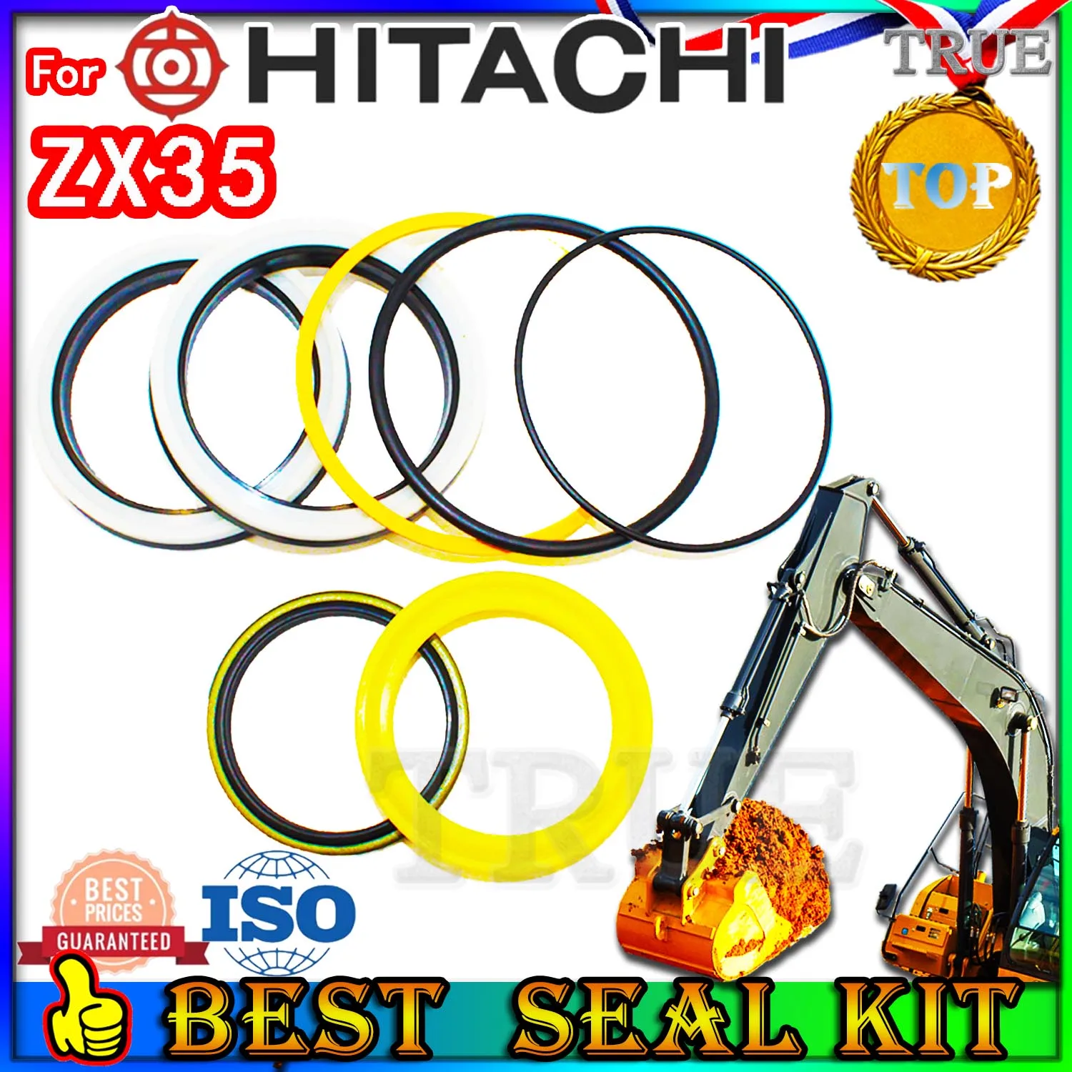 

For Hitachi ZX35 Oil Seal Repair Kit Boom Arm Bucket Excavator Hydraulic Cylinder Hit Parts MOTOR Piston Rod Shaft Replacement