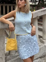 HH Elegant Women Solid Sequined Slim Mini Skirt 2025 Sparkling Party Style Skirt Female Sexy High Waist Short A-Line Skirt - Image 5