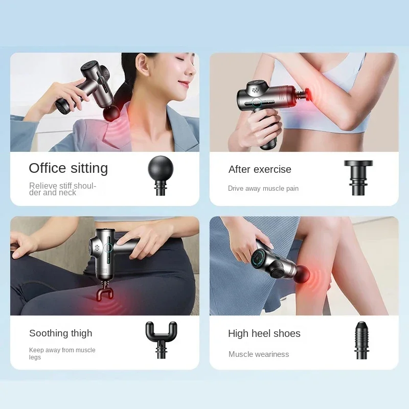 Electric Mini Massage Gun Shock Muscle Relaxation Vibration Fitness Massager For Body Neck Back Ladies Home Travel Fascia Gun