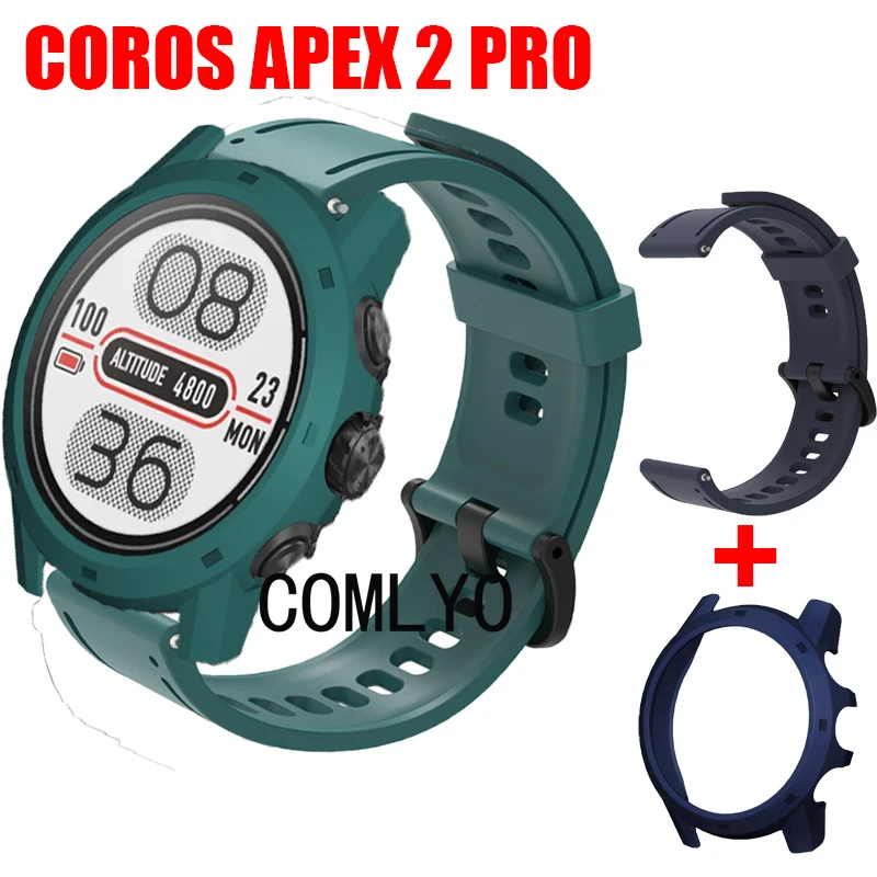 

2in1 For Coros Apex 2 pro Case Bumper Shell Cover apex2 pro Strap Silicone Sports Soft Band Bracelet For Women Men smartwatch