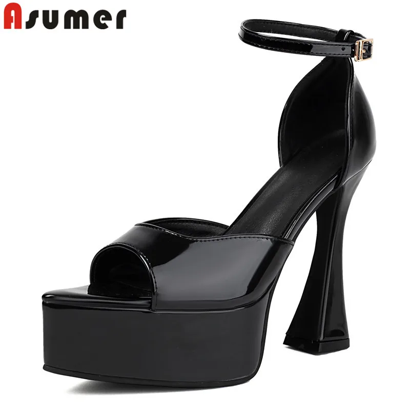 

ASUMER Plus Size 35-47 New 2024 Women Pumps Peep Toe Platform Sandals Super High Heels Party Wedding Shoes Ladies Footwear