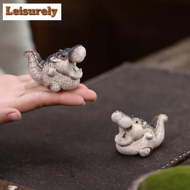 Yixing Zisha Crocodile Financial Big Marco Tea Pet Traditional Flowerpot Landscaping Tea Figurine Play Toys Tea Statue Ornaments