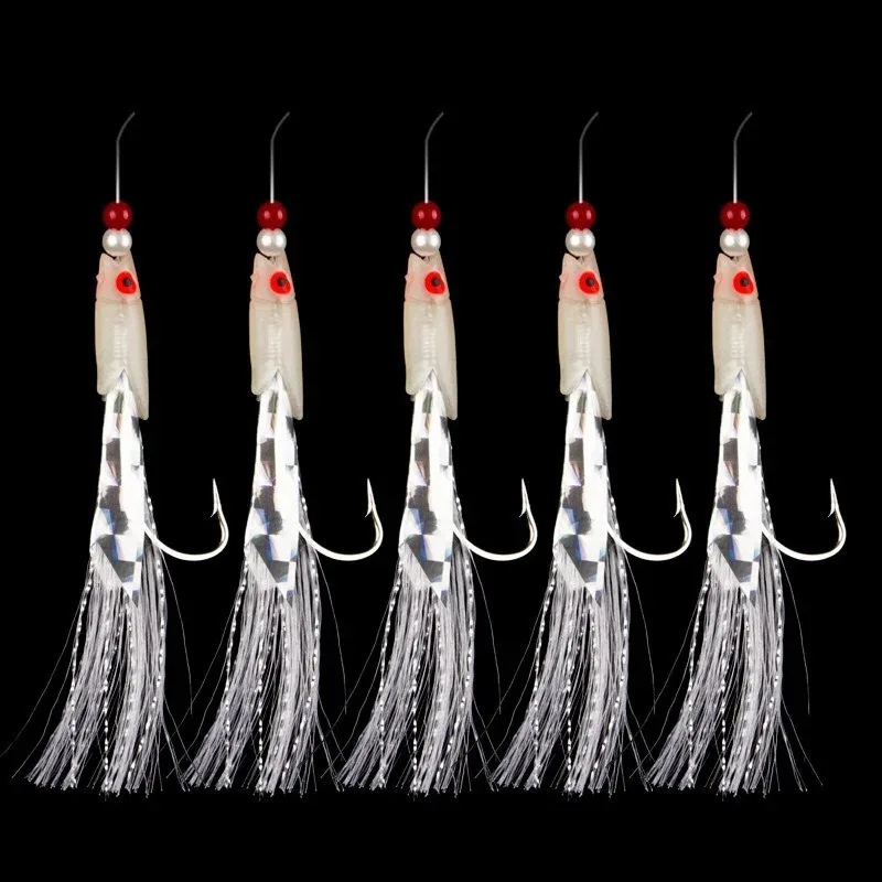 Set de leurres de pêche multi-couleurs imitation poisson et crevette avec hameçon à ardillon cristal pour