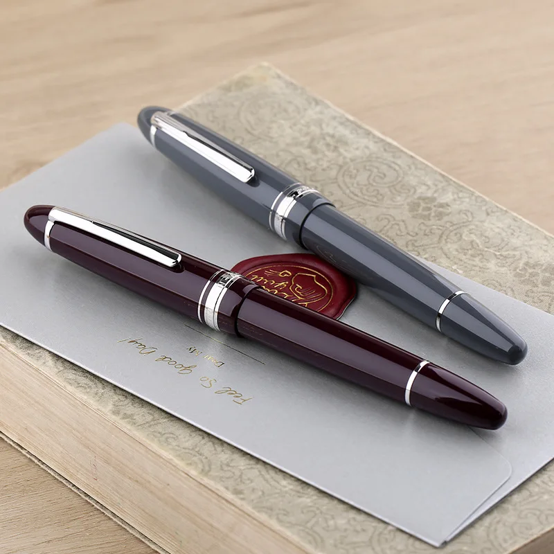 MAJOHN Final Craftsman P136 Resin Pen Metal Copper Piston Ink Absorbing Visual Ink Window Gift Pen Writing Practice Ink Pen 2