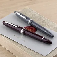 MAJOHN Final Craftsman P136 Resin Pen Metal Copper Piston Ink Absorbing Visual Ink Window Gift Pen Writing Practice Ink Pen 2