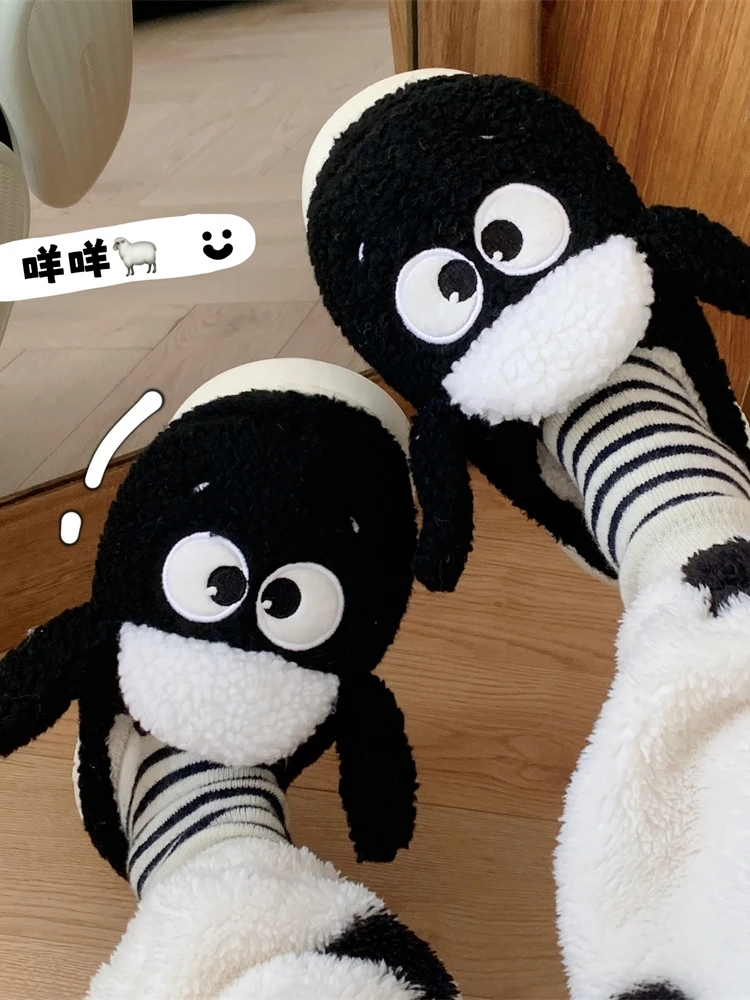 

Man Women Cute Sheep Home Slipper Couple Lamb Camel Cotton Slippers Winter Lovely Cartoon Warm Thick Sole Slipper