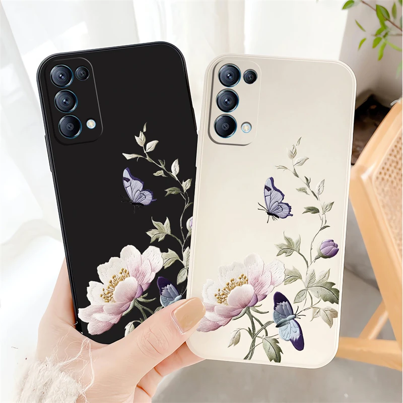 Purple Butterfly Flowers Shockproof Silicone Phone Case - Soft Bumper Back Cover