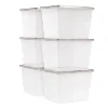 Storage Bins with Lids, Clear, Stackable Totes, Containers 6Pk 1