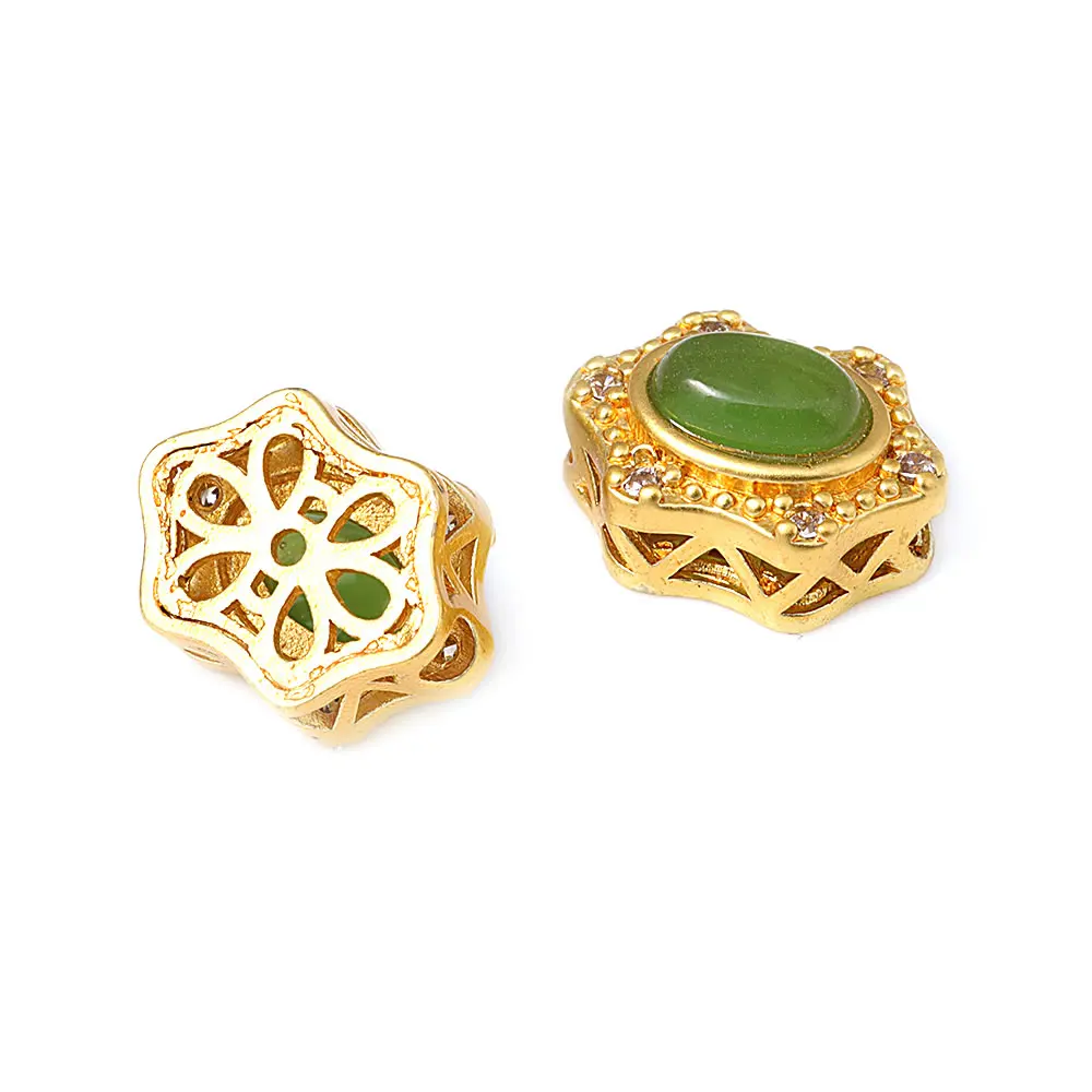 Pulseras de Cuentas Nepalesas Vintage Estilo 5PCS Brasso Dorado Mate Accesorios DIY para Hacer Joyería - details 1