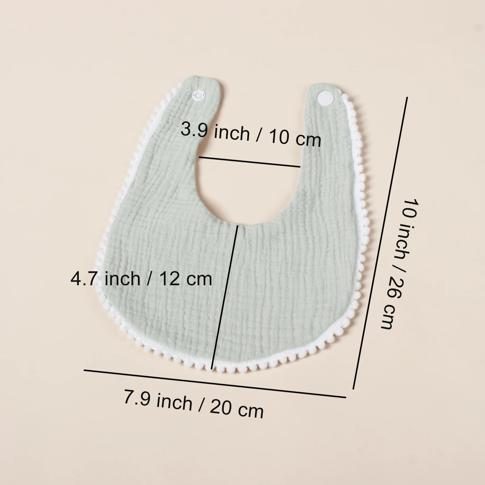 6Piece Set Hot Sale Double Layer Baby Bib Cotton Muslin Polyester Dorp Shape Towel With Button For Kids  Children Burp Cloth 6