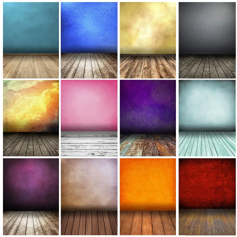 

SHUOZHIKE Vintage Solid Color Photography Backdrops Props Brick Wall Wooden Floor Baby Portrait Photo Backgrounds 210125MB-29