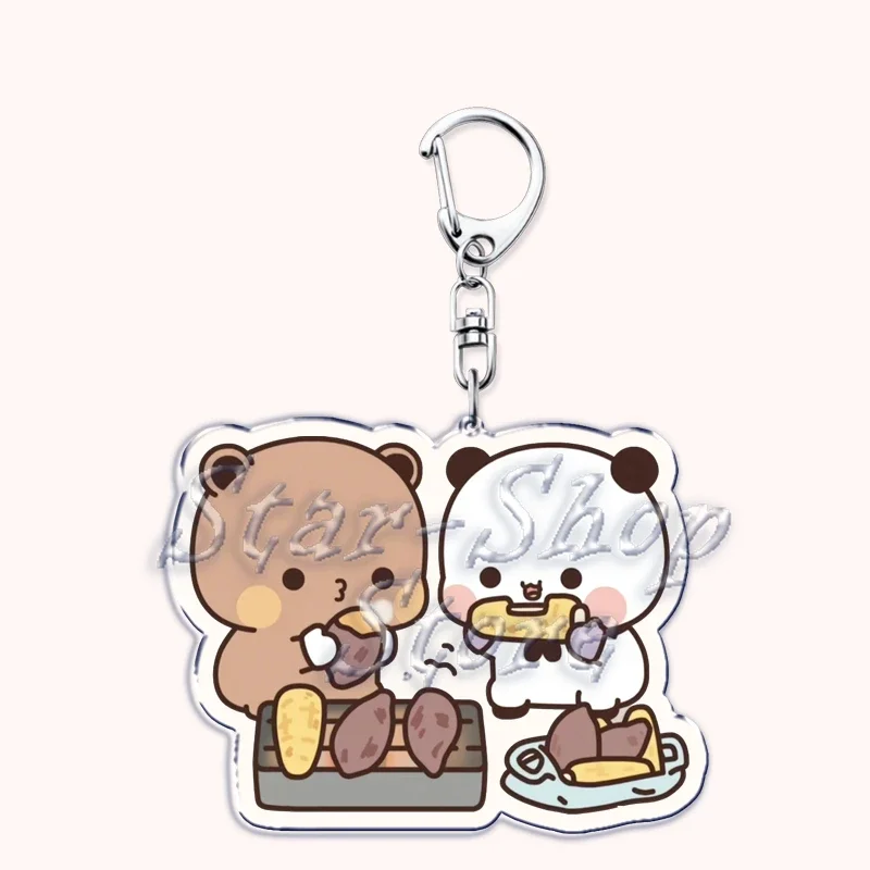 Schöne bubu essen dudu Schlüssel anhänger Liebespaar grauer Bär Panda Yier Schlüssel ring für Zubehör Tasche Schlüssel anhänger Schmuck Fans Liebhaber Geschenke – Detail 7