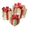 Set of 3 Christmas Lighted Gift Box Decoration with US Plug for Holiday Wedding 4