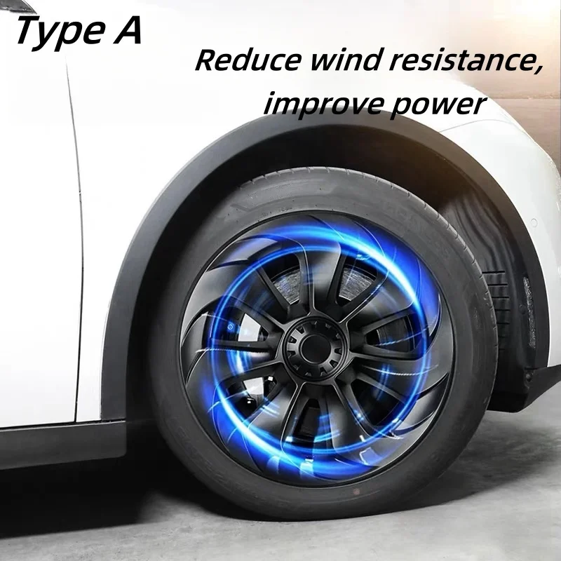 4PCS HubCap 19 Inch Wheel Caps Automobile Performance Replacement Hub Cap Full Rim Cover Accessories For Tesla Model Y -