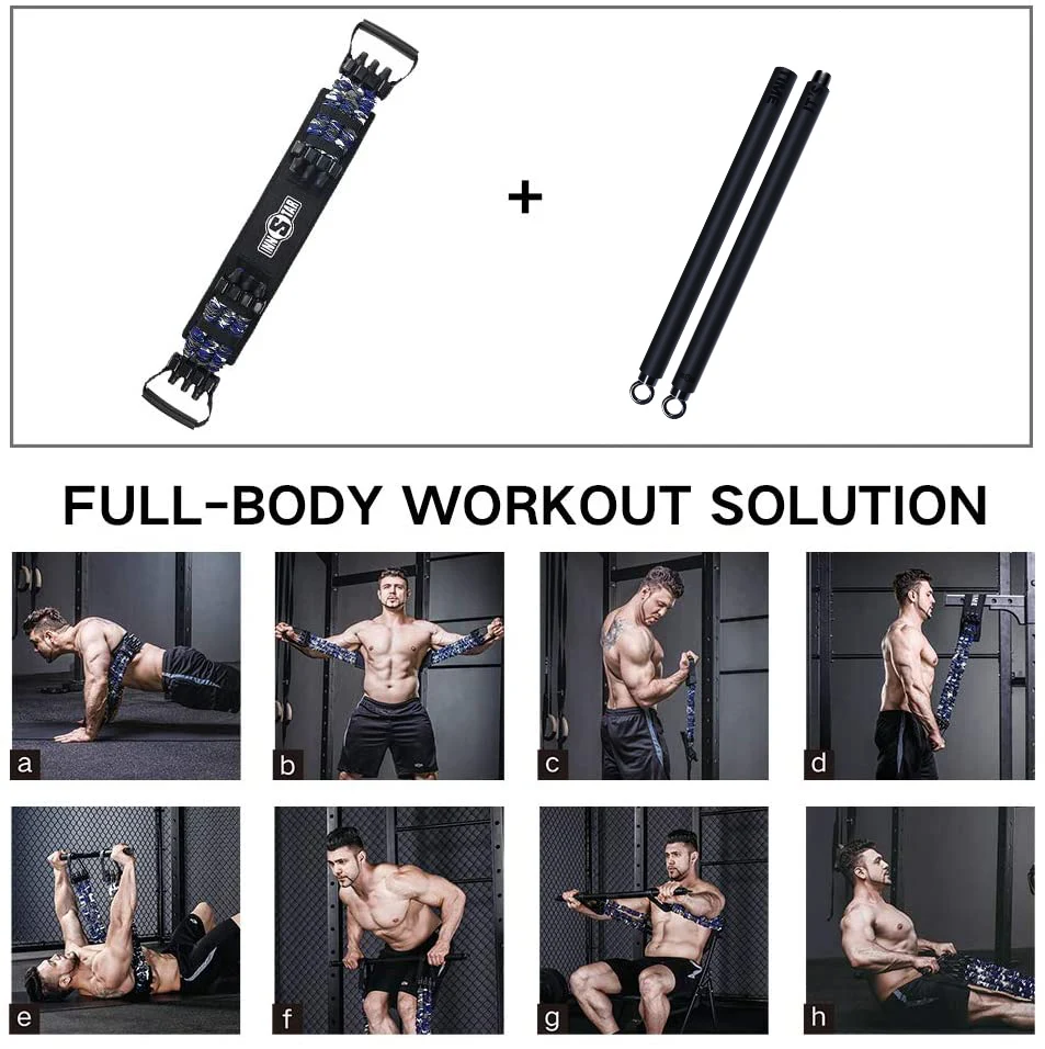 INNSTAR Resistance Bands Set With Accessories - Portable Home Gym, Detachable Bar, Handles, Ankle Straps - View #6