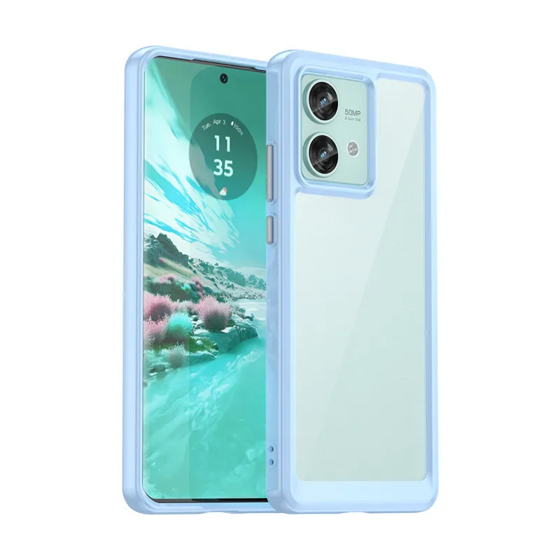 Colorful Soft Edge Silicone Transparent Shockproof Bumper Case (6.55 inch)
