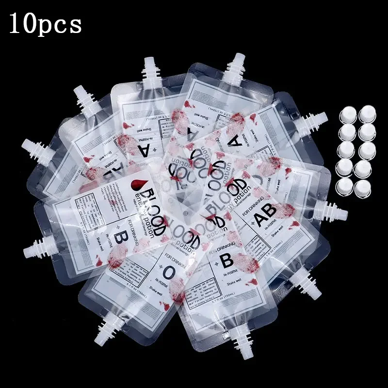 10pcs 150 ml Infusion Bags for Filling Halloween Blood Bag for Drinking Infusion Bag Halloween Decor, Vampire Blood Pouch Drink