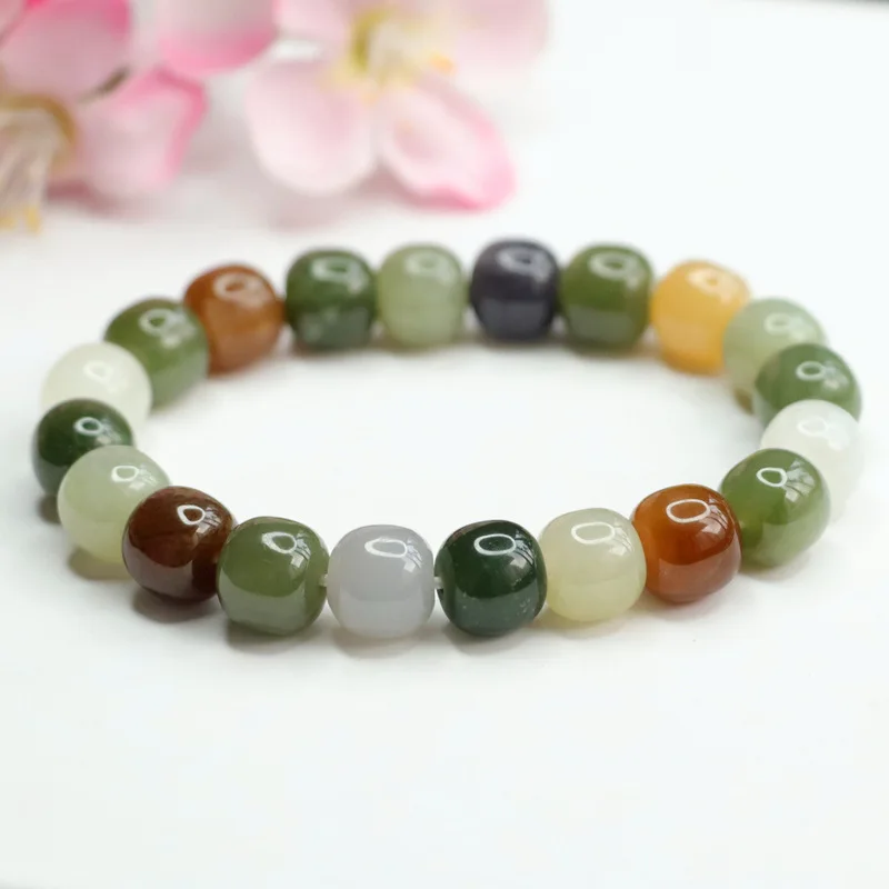 

2024 Hetian jade multi-treasure hand smoked purple sugar topaz bracelet for woman gift