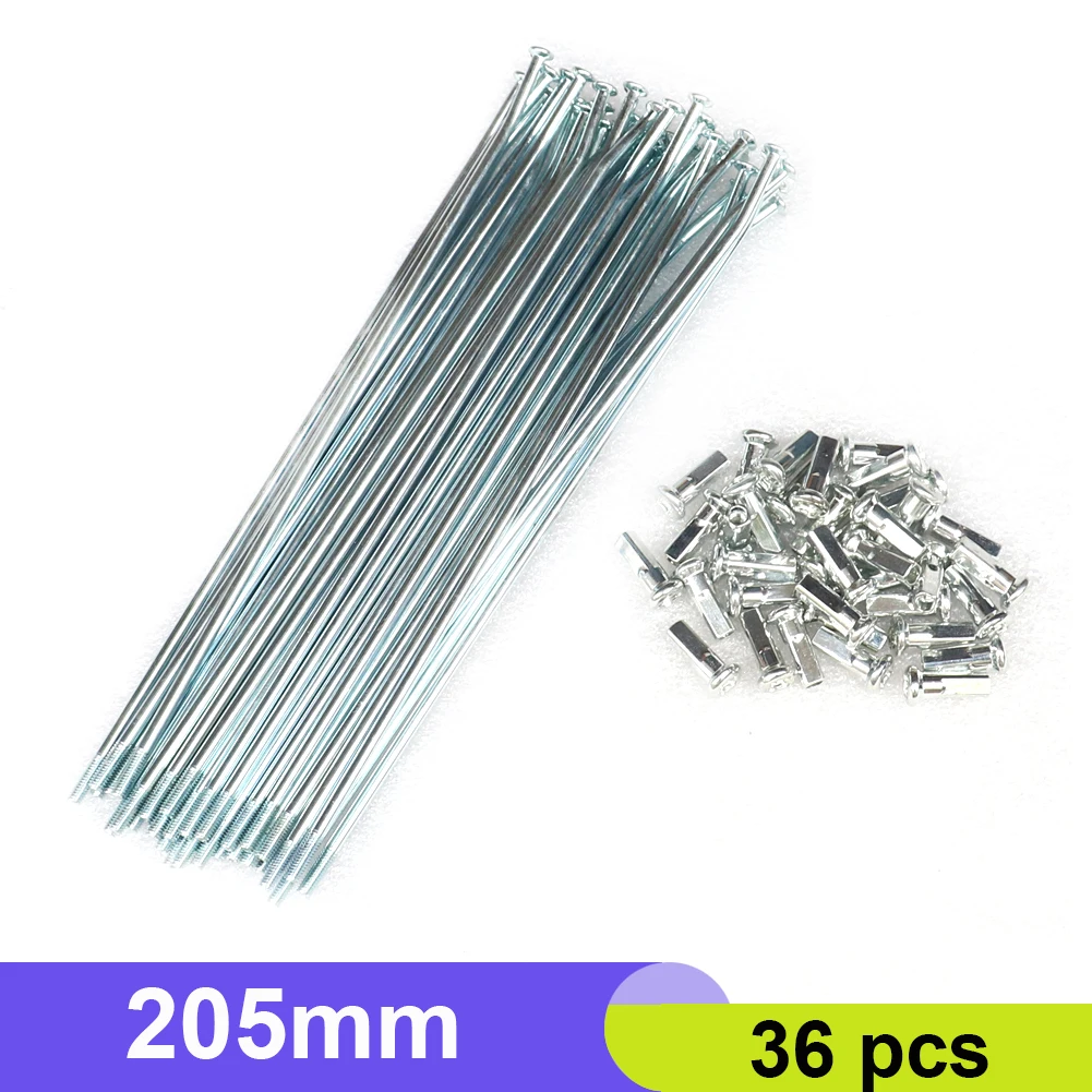 36pcs/Lot Electric Bicycle 8G Diameter 3.5mm Length 200mm 205mm 210mm 215mm 221mm 225mm 237mm 245mm Spokes + Nipples