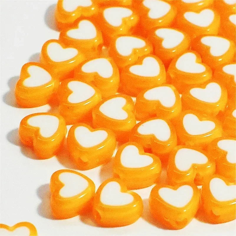 Acrylic Beads 50pcs/lot 8x4mm Love Spacer for Jewelry