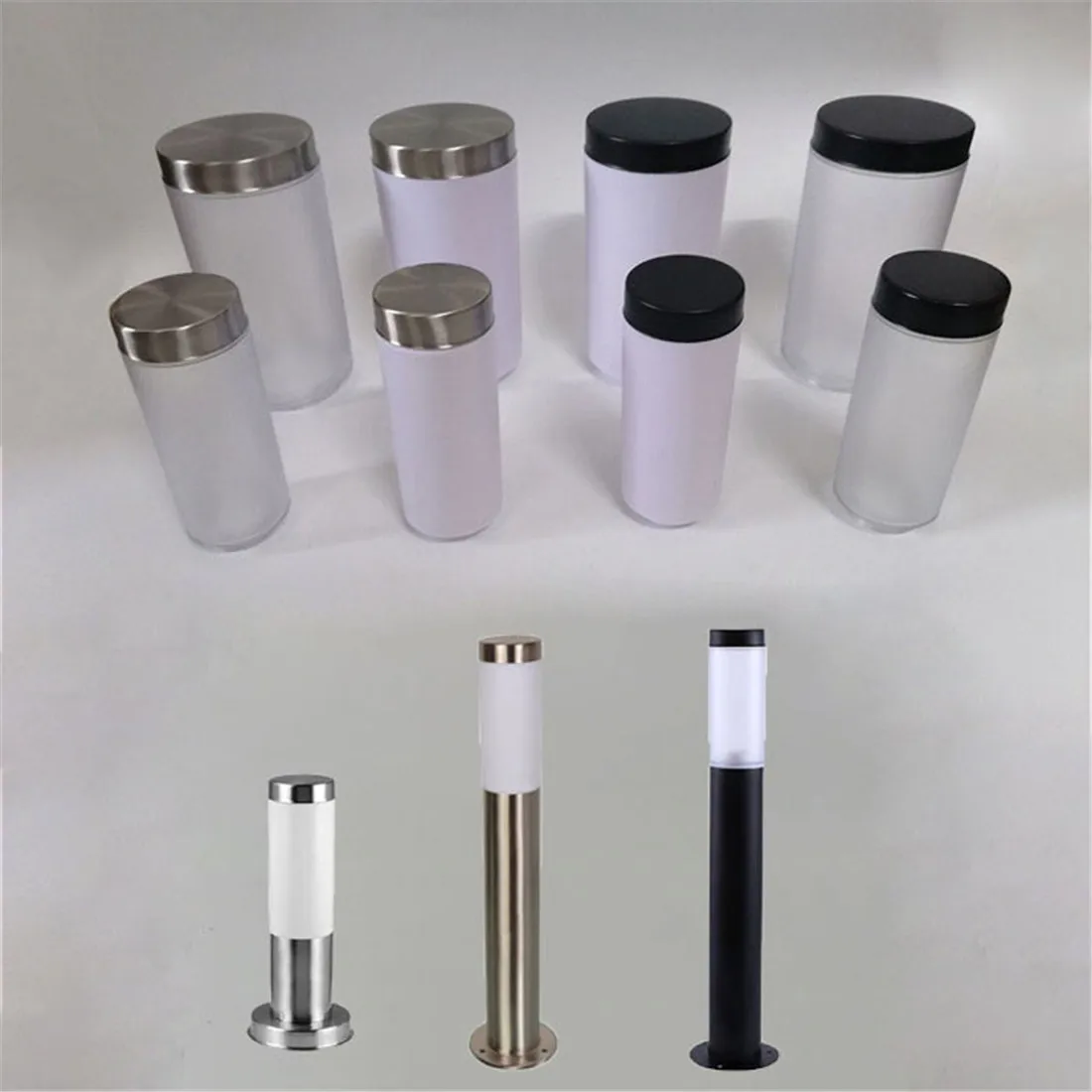 76mm 114mm 흰색 서리로 덥은 아크릴 E27 램프 그늘 교체 야외 잔디 램프 ..