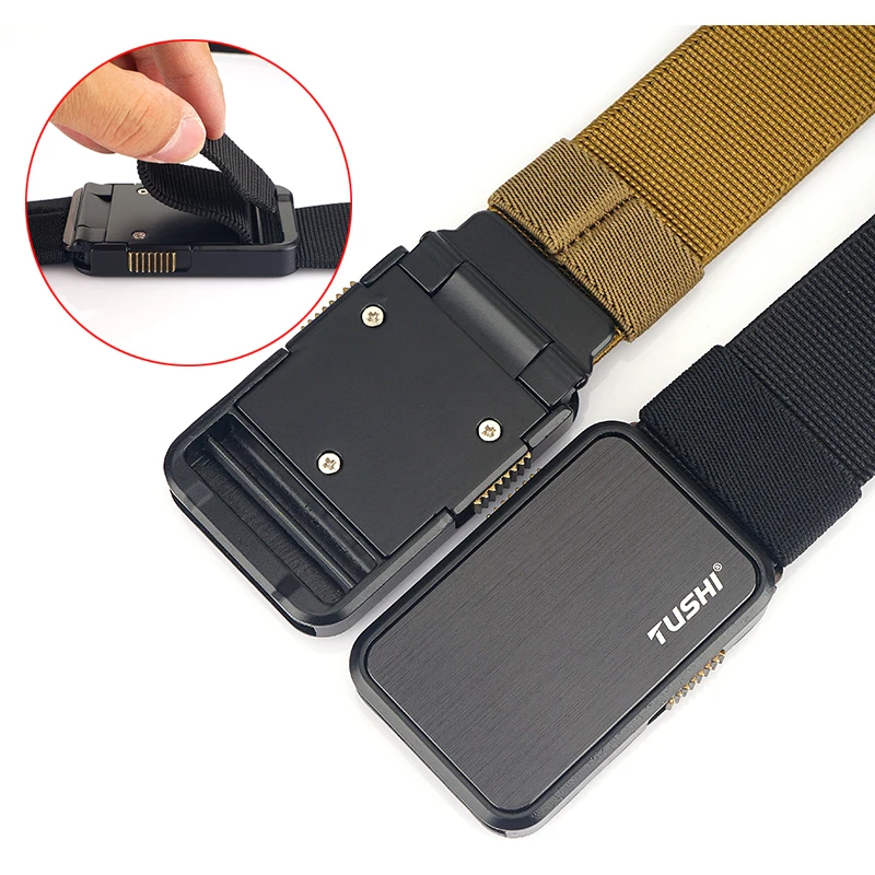 VATLTY Stretch Belt for Men Zinc Alloy Quick Release Pluggable Buckle Trousers Belt Tooling Unisex Elastic Waistband Straps