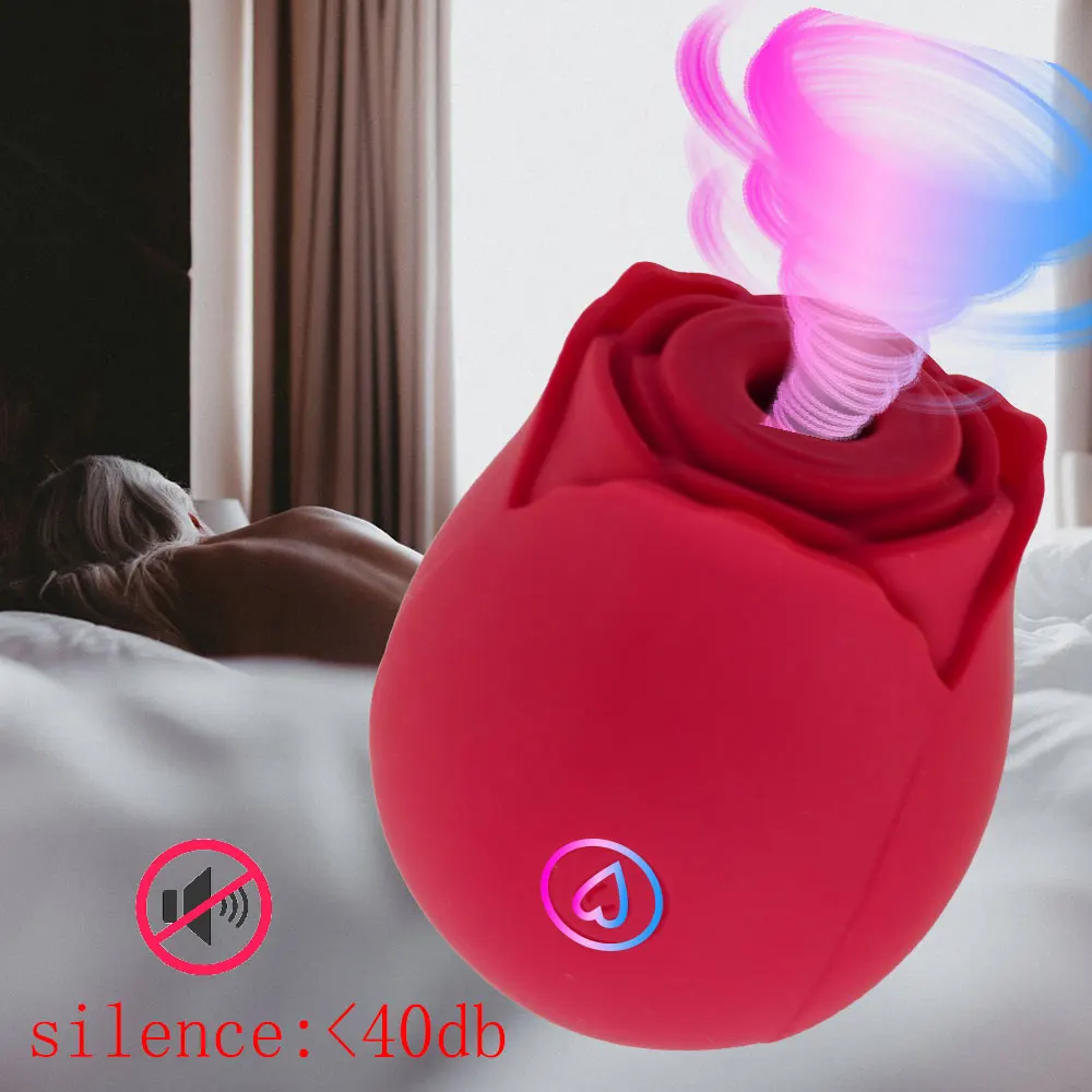 Rose Shape Vaginal Sucking Vibrators Erotic Nipple Sucker Oral Sucker 6 Frequency Sucking 6 Licking Clitoris Vibrator for Women female sex toys clit sucking vibrator clitoris vibrator vibrator sex toy rose sucking vibrator