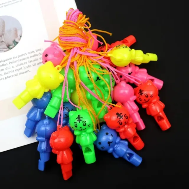10 pièces style aléatoire mignon Animal chat sifflet en plastique arbitre Sport pom-pom girl jouets et enfants enfants fête d'anniversaire faveurs cadeaux 3