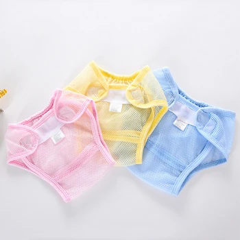 Soft Breathable Baby Cloth Diaper Washable Newborn Net Grid Diaper Waterproof Panties Nappies For 3-8KG Baby Infant Boy Girl 3