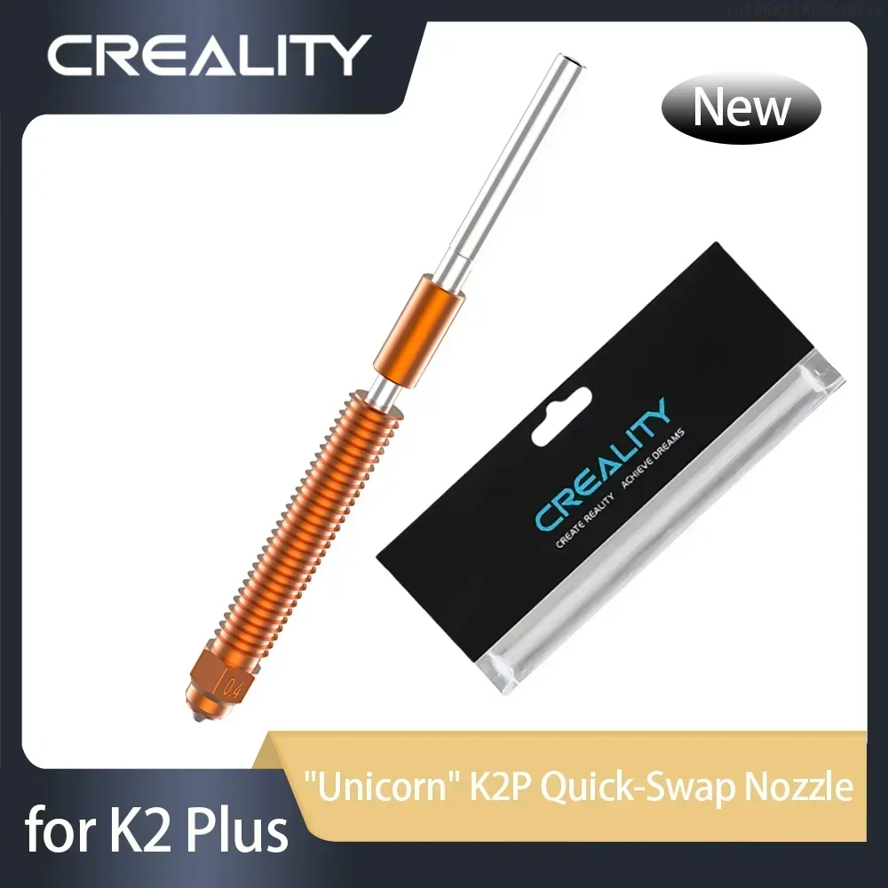 Creality Unicorn Quick Swap 0,4 mm Nozzle for K2 Plus, 3D Printer Accessories All-Metal Integrated Design Hardened Steel Tip Copper Titanium Alloy Throat Nozzle Kit for K2 Plus